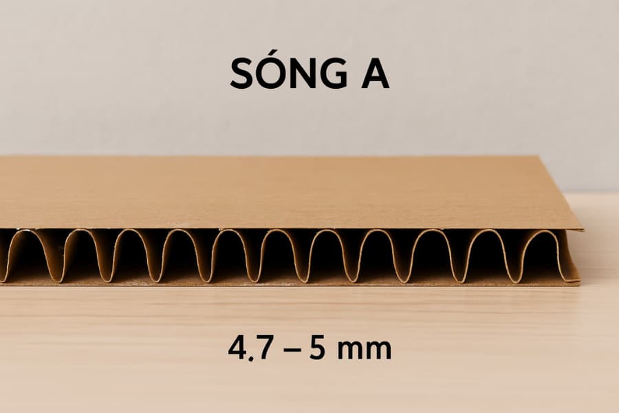 Ảnh: sóng A trong hộp carton 